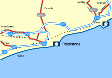 Folkstone eurotunnel Port Map
